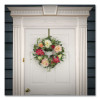 Mixed Garden Flowers Spring Wreath, 22" Diameter x 5"h, Pink