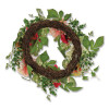 Mixed Garden Flowers Spring Wreath, 22" Diameter x 5"h, Pink