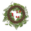 Petunia And Strawberry Wreath,  22" Diameter x 5"h, White