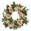 Peony And Raspberry Wreath, 22" Diameter x 5"h, Beige