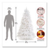 Pre-Lit Dunhill Fir White Tree, 55" x 53" x 78", White Tree, White Tree Stand