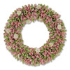 Spring Pink Floral Wreath, 18" x 18" x 3.93", Pink