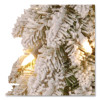 Pre-Lit Snowy Downswept Forest Slim Tree, 19" x 19" x 60", Green Tree, White Square Metal Plate