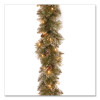Pre-Lit Glittery Bristle Pine Garland, Ac Powered, Clear Incandescent Lights, 108" Long, Green