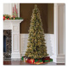 Pre-Lit Glittery Bristle Slim Tree, 42" x 42" x 90", Green Tree, Green Tree Stand
