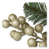 Pre-Lit Glittery Pine Pomegranate Garland, Ac Powered, Clear Incandescent Lights, 108" Long, Green