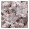 Pre-Lit Kingswood Fir Pencil Tree, 28" x 28" x 78", White Tree, White Tree Stand