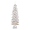 Pre-Lit Kingswood Fir Pencil Tree, 28" x 28" x 78", White Tree, White Tree Stand
