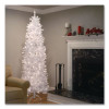 Pre-Lit Kingswood Fir Pencil Slim Tree, 35" x 35" x 108", White Tree, White Tree Stand