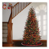 Pre-Lit Natural Fraser Fir Slim Tree, 40" x 40" x 78", Green Tree, Green Tree Stand