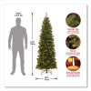 Pre-Lit North Valley Spruce Pencil Slim Tree, 30" x 30" x 78", Green Tree, Green Tree Stand