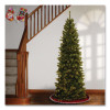 Pre-Lit North Valley Spruce Pencil Slim Tree, 30" x 30" x 78", Green Tree, Green Tree Stand