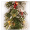 Pre-Lit Wintry Pine Garland, Ac Powered, Clear Incandescent Lights, 108" Long, Green