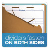 Pressboard Top Tab Classification Folders, 2/5-Cut Tab, Expands 3.5", 3 Dividers, 8 Fasteners, Legal Size, Blue, 10/Box