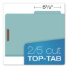 Pressboard Top Tab Classification Folders, 2/5-Cut Tab, Expands 3.5", 3 Dividers, 8 Fasteners, Legal Size, Blue, 10/Box