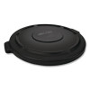 Brute Self-Draining Flat Top Lids For 32 Gal Round Brute Containers, 22.25" Diameter, Black