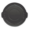 Brute Self-Draining Flat Top Lids For 32 Gal Round Brute Containers, 22.25" Diameter, Black