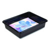 Storage Tray, Flat, 102.4 Oz, 10.65" x 10.65" x 2.96", Black, 5/Pack