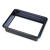 Storage Tray, Flat, 102.4 Oz, 10.65" x 10.65" x 2.96", Black, 5/Pack