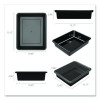 Storage Tray, Flat, 102.4 Oz, 10.65" x 10.65" x 2.96", Black, 5/Pack