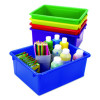 Storage Tray, Deep, 2.81 Gal, 10.65" x 13.17" x 5.2", Assorted Bright, 5/Pack