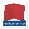 Colored Top Tab Fastener Folders, 1/3-Cut Tab: Assorted, Expands 2", 2 Fasteners, Letter Size, Red, 50/Box