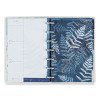 Cyanotype Mini Weekly/Monthly Planner, Floral Wave Artwork, 7 x 4.63, Blue/White Cover, 12-Month (Jan To Dec): 2023