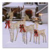 Champagne Glitter Deer Family, Ac Powered, Warm White Led Lights, 27" x 8.5" x 60", Champagne