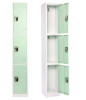 Steel Storage Locker, 3 Compartment, 12 x 12 x 72, Misty Green