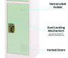 Steel Storage Locker, 3 Compartment, 12 x 12 x 72, Misty Green