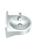 Wall-Mounted Indoor/Outdoor Water Fountain, Single-Level, Non-Filtered, Non-Refrigerated, Silver