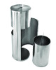 Stainless Steel 7 Gal Trash Can With Gym Disinfecting Wipes Dispenser