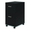 Two-Drawer Mobile Vertical File, 2 Letter-Size File Drawers, 14.25 x 18 x 26.7, Black