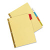 Insertable Big Tab Dividers, 5-Tab, Double-Sided Gold Edge Reinforcing, 11 x 8.5, Buff, Assorted Tabs, 48 Sets/Carton