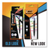 Intensity Dual-Tip Highlighters, Assorted Ink Colors, Chisel/Needle Tips, Black Barrel, 6/Pack