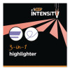 Intensity Dual-Tip Highlighters, Assorted Ink Colors, Chisel/Needle Tips, Black Barrel, 6/Pack