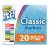 Color Wonder Mess-Free Markers, Broad Bullet Tips, Assorted Colors, 20/Pack