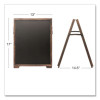 Desktop A-Frame Chalkboard, Black Surface, Brown Wood Frame, 13 x 14.5 x 17