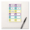 No-Iron Fabric Labels, Character/Colored Border, Handwrite Only, 0.75 x 1.75, White, 12/Sheet, 2 Sheets/Pack