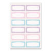 No-Iron Fabric Labels, Pastel Borders, Handwrite Only, 0.75 x 1.75, White, 12/Sheet, 2 Sheets/Pack