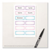 No-Iron Fabric Labels, Pastel Borders, Handwrite Only, 0.75 x 1.75, White, 12/Sheet, 2 Sheets/Pack
