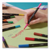 Intensity Fineliner Dual Tip Felt Pen, Stick, Fine 0.7 Mm Bullet, Pressure-Sensitive Brush, Assorted Ink/Barrel Colors, 6/Pk