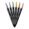 Intensity Fineliner Dual Tip Felt Pen, Stick, Fine 0.7 Mm Bullet, Variable Brush, Assorted Pastel Ink/Barrel Colors, 6/Pack