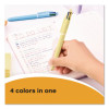 4-Color Multi-Color Ballpoint Pen, Retractable, Medium 1 Mm, Black/Blue/Green/Red Ink, Assorted Pastel Barrel Colors, 3/Pack