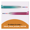 4-Color Smooth Multi-Color Ballpoint Pen, Retractable, Medium 1Mm, Black/Blue/Purple/Red Ink, Assorted Barrel Colors, 12/Pack