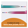 4-Color Smooth Multi-Color Ballpoint Pen, Retractable, Medium 1 Mm, Black/Blue/Purple/Red Ink, Assorted Barrel Colors, 2/Pack