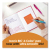 4-Color Smooth Multi-Color Ballpoint Pen, Retractable, Medium 1 Mm, Black/Blue/Purple/Red Ink, Assorted Barrel Colors, 2/Pack