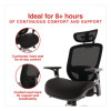 Minerva Big And Tall Chair, Supports Up To 400 Lb, 17.48" To 21.73" Seat Height, Black Seat, Black Back, Black Base