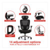 Minverva Pro Multifunction Chair, Supports Up To 275 Lb, 17.7" To 21.4" Seat Height, Black Seat, Black Back, Black Base