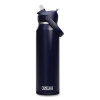 Thrive Flipstraw Stainless Steel Vacuum Insulated Water Bottle, 32 Oz, Navy
